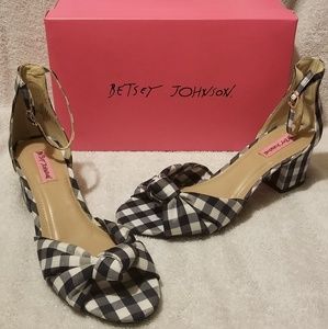 Betsey Johnson Ivee Gingham Blue Sandal S 10